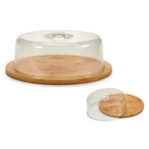 QUESERA REDONDA BAMBU C/TAPA 30CMS